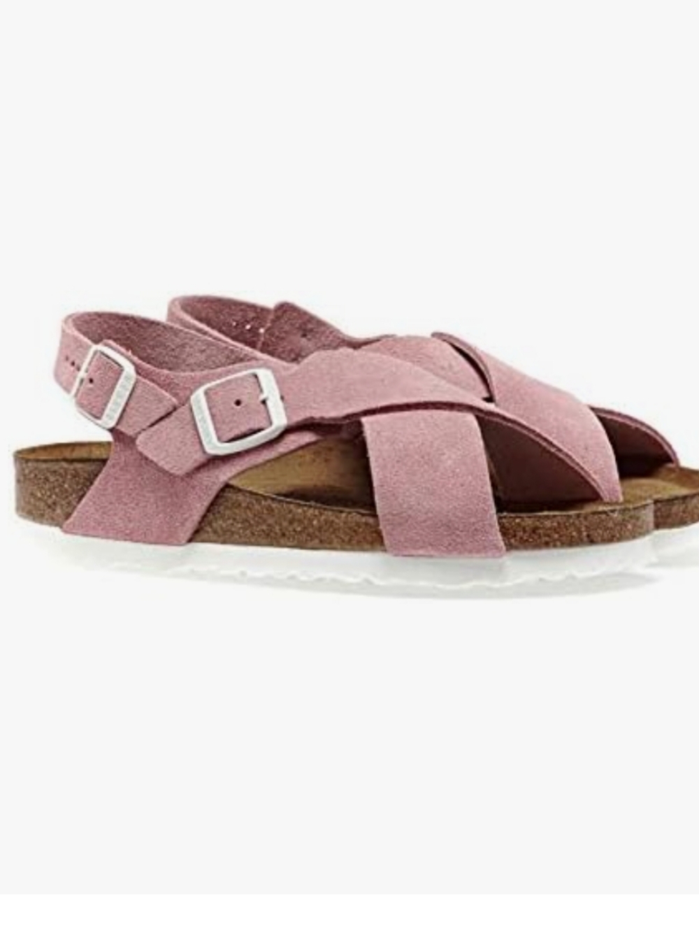 Birkenstock Women's Dusty Pink Suede Crisscross Buckle Sandals